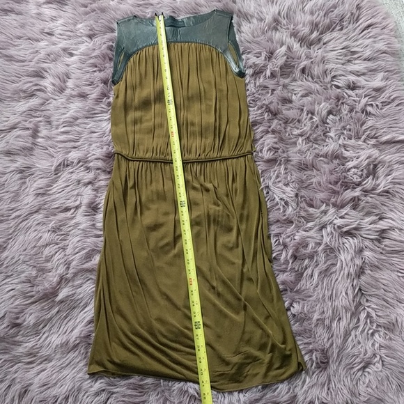 DEREK LAM Leather paneled dress. Sz 4. - Picture 2 of 8